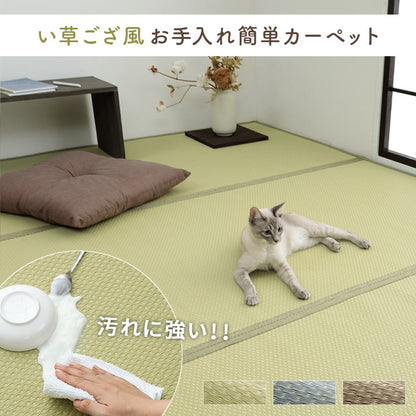 洗える ござ 日本製 国産 カーペット リバーシブル 丈夫 除菌スプレー対応 敷詰 ラグ 敷物 ペット 江戸間2畳（約174×174cm） 送料無料