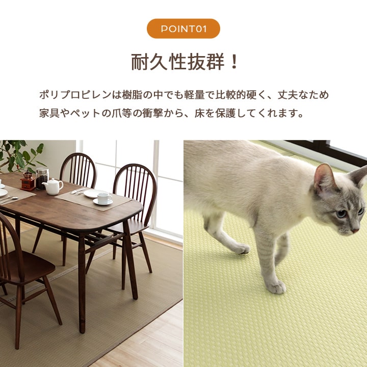 洗える ござ 日本製 国産 カーペット リバーシブル 丈夫 除菌スプレー対応 敷詰 ラグ 敷物 ペット 江戸間3畳（約174×261cm） 送料無料