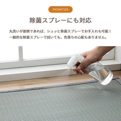 洗える ござ 日本製 国産 カーペット リバーシブル 丈夫 除菌スプレー対応 敷詰 ラグ 敷物 ペット 江戸間6畳（約261×352cm） 送料無料