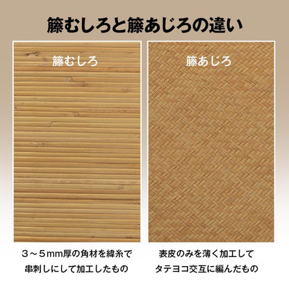 籐 敷 ラグ カーペット 自然素材 アジアン ラタン ひんやり 冷感 リゾート お手入れ簡単 丈夫 耐久性 汚れにくい ハンドメイド インドネシア産 あじろ織り 本間4.5畳 約286×286cm 送料無料