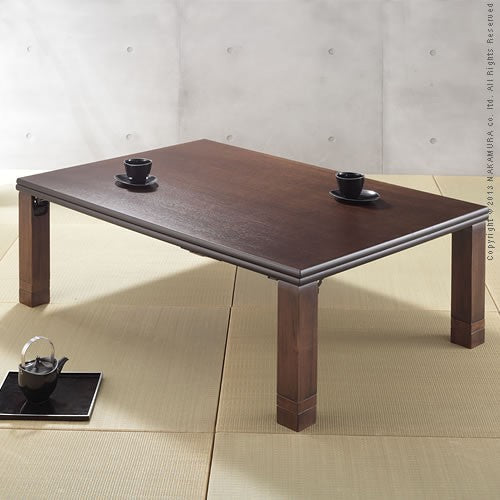 こたつ 長方形 高さ4段階調節折れ脚こたつ 120x80cm フラットヒーター 折脚 継ぎ脚 高さ調整 テーブル 天然木 日本製 リモート 在宅