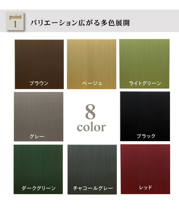 純国産 置き畳 ユニット畳 無地 カラー シンプル 『プラード』 70×70cm×1.7cm 単品 送料無料