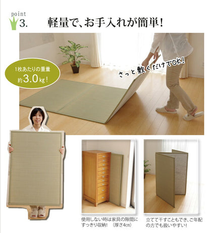 【新商品】マットレス セミダブル 三つ折り い草 置き畳 国産 『い草マットレス』 約120×210cm （裏:不織布） 送料無料