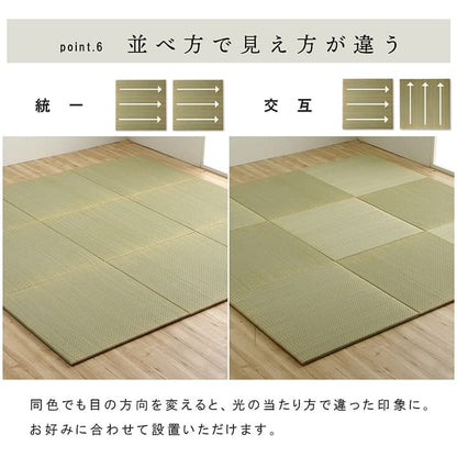 国産 い草 日本製 置き畳 ユニット畳 簡単 和室 3層 約70×70×1.5cm 6P 送料無料