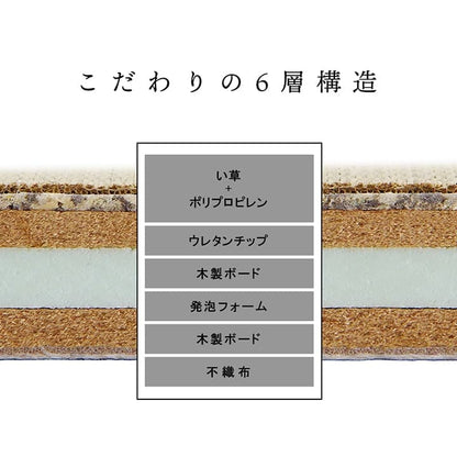 国産 い草 日本製 置き畳 ユニット畳 簡単 和室 6層 約70×70×4.5cm 単品 送料無料