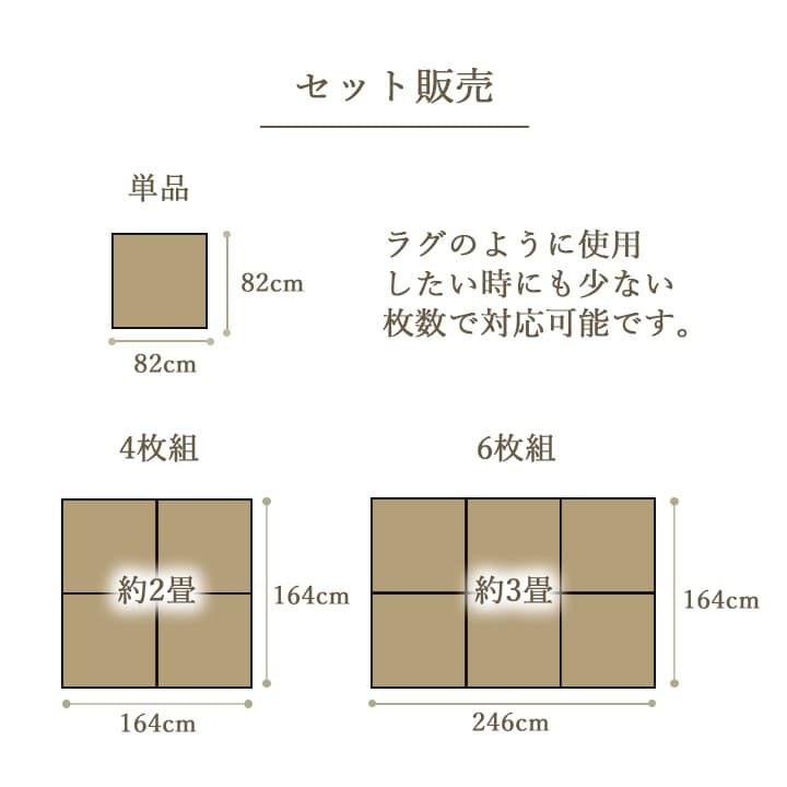 国産 い草 日本製 置き畳 ユニット畳 簡単 和室 ナチュラル 約82×82×1.5cm 単品 送料無料