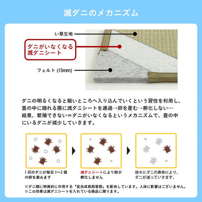 置き畳 い草 日本製 消臭 抗菌防臭 ダニ増殖抑制 無地 約82×82×1.8cm 4P 4枚組 送料無料