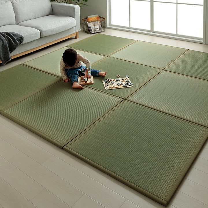 置き畳 い草 日本製 消臭 抗菌防臭 ダニ増殖抑制 無地 約82×82×1.8cm 9P 9枚組 送料無料