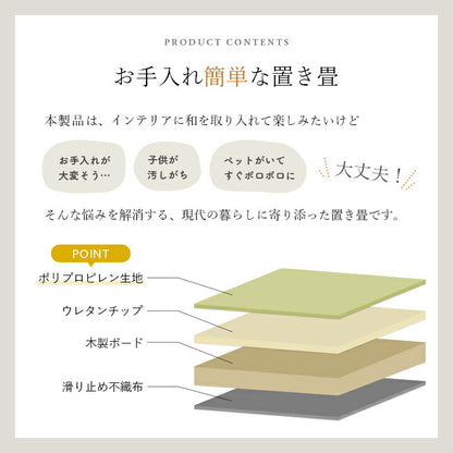 置き畳 ユニット畳 日本製 丈夫 除菌スプレー対応 PP ポリプロピレン 約70×70cm 単品 送料無料