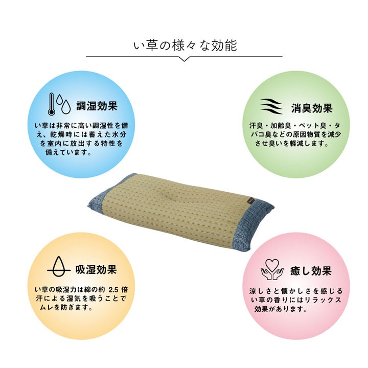 枕 まくら い草 消臭 ごろ寝 抗菌防臭 消臭 シンプル 小林製薬コバガード使用 約50×30cm 送料無料