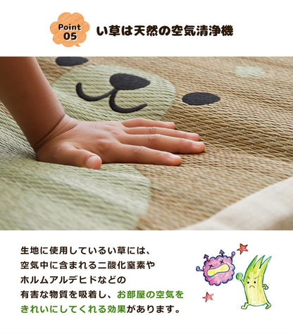 長座布団 い草 アニマル柄 『ござまる  長座布団』 ふくろう 約55×110cm 送料無料