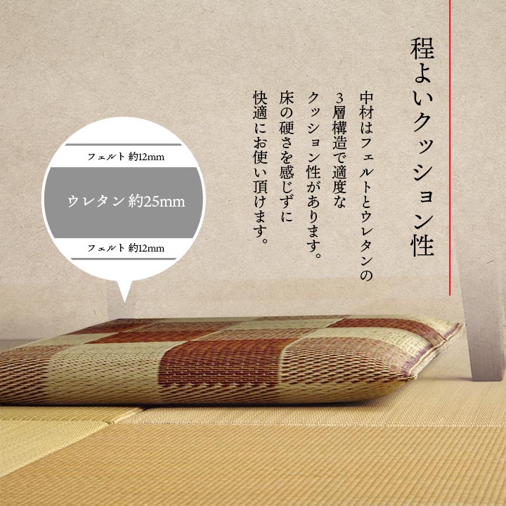 日本製 い草 座布団 クッション ブロック柄 2枚組 約55×55cm  送料無料 - 【公式】allecore(アレコレ) 家具インテリア・生活雑貨のオンライン通販