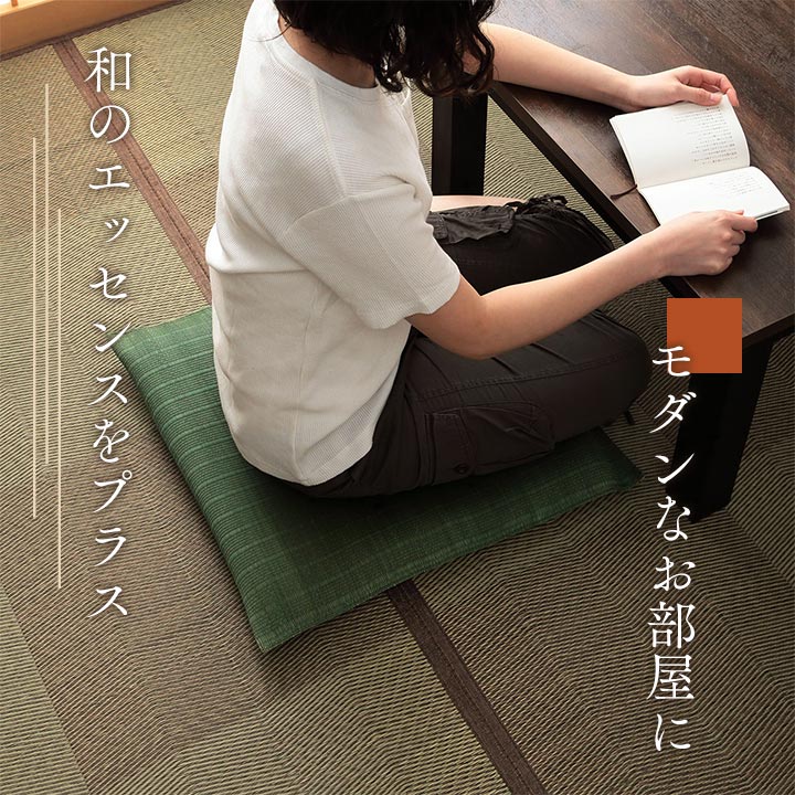 座布団 い草座布団 日本製 抗菌防臭 消臭 湿度調整 蒸れにくい 涼しい モダン 無地 2枚組 55×55cm 送料無料