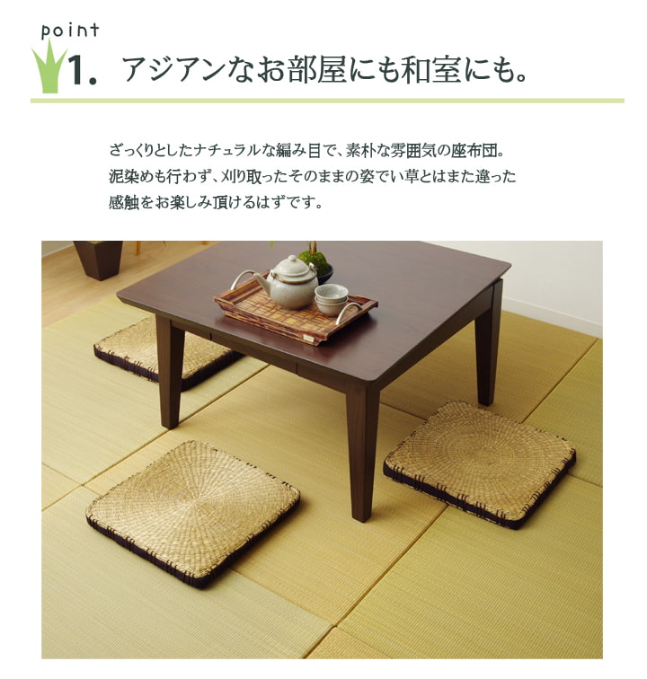 クッション 七島クッション 七島藺草 シート 『コート マチ付』 約40×40cm 2枚組 送料無料
