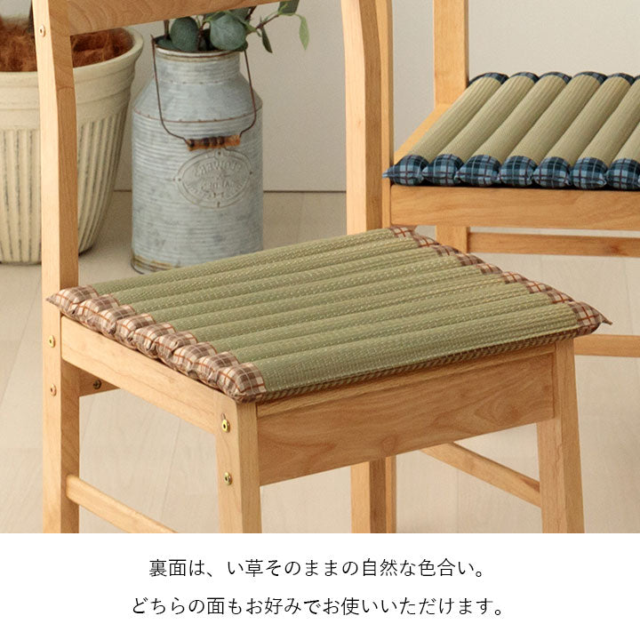 クッション ポコポコシート い草 チェック柄 調湿 空気清浄 お手入れ簡単 約40×40cm 送料無料