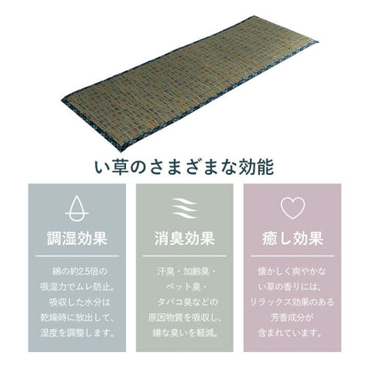 クッション ベンチパッド い草 チェック柄 調湿 空気清浄 お手入れ簡単 約35×100cm 送料無料
