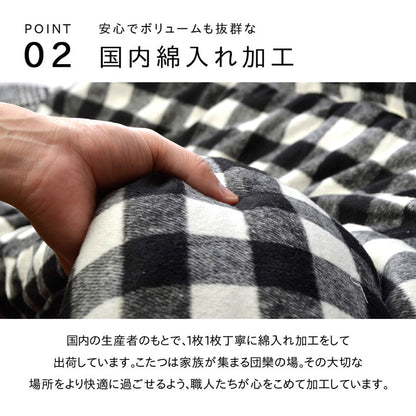 チェック柄 こたつ布団 正方形 掛け単品 『チェッカー』 約205×205cm 送料無料