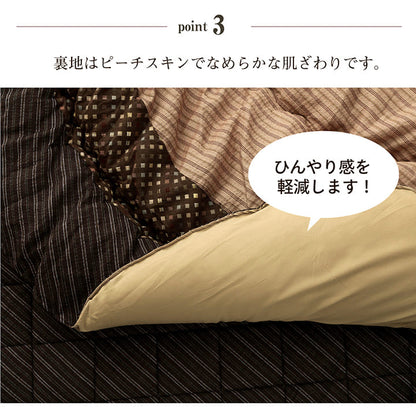 こたつ布団 掛敷セット 円形 セット  しじら織り 約225cm丸 送料無料