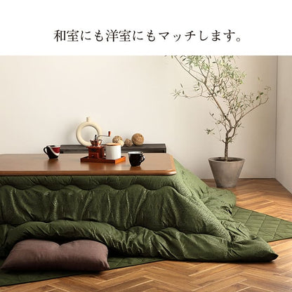 こたつ布団 掛敷セット 正方形 リーフ柄 約190×190cm 送料無料