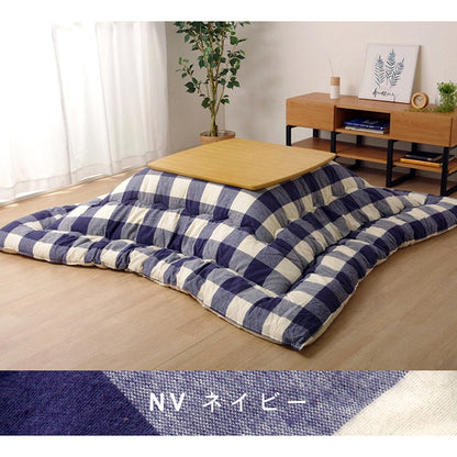 こたつ布団 長方形大 インド綿 綿100％ チェック柄 約205×285cm 送料無料