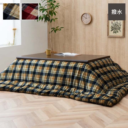 こたつ布団 国産 正方形 撥水 チェック柄 シンプル 軽い ふんわり 柔らかい 約190×190cm 送料無料