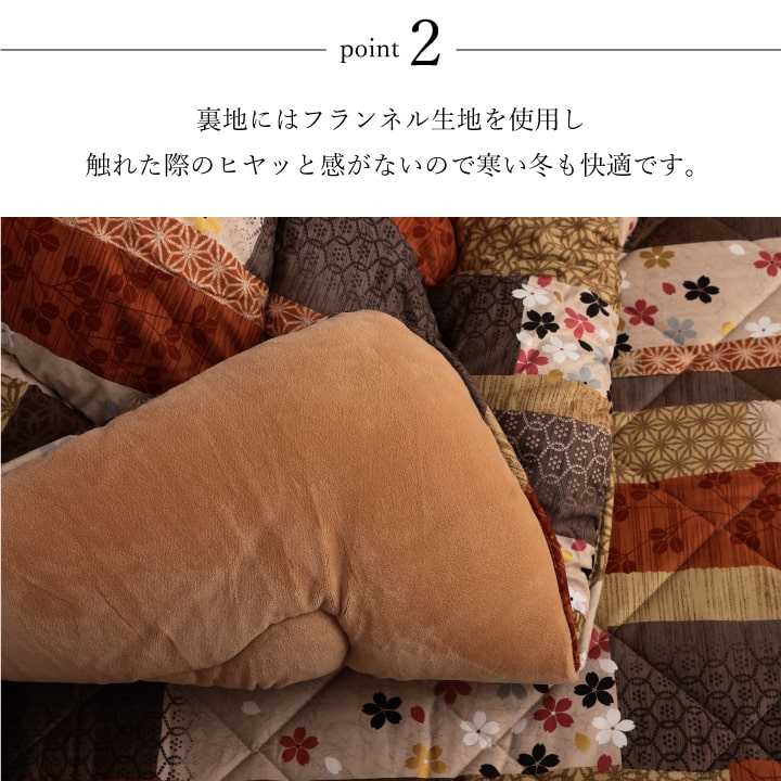日本製 こたつ布団  こたつ厚掛敷 セット 和柄 正方形 約 205×205cm 送料無料