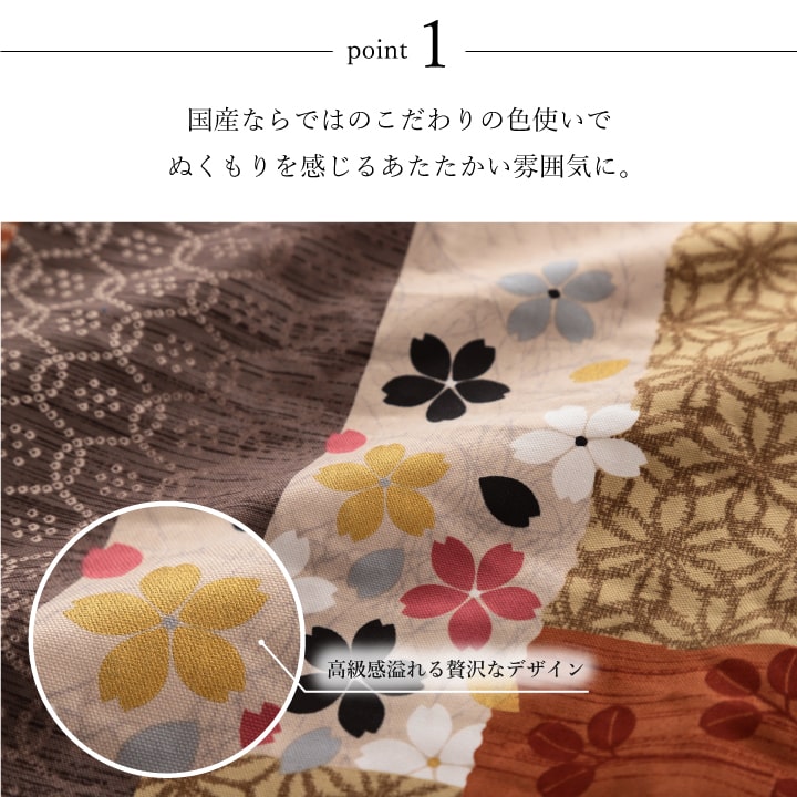 日本製 こたつ布団  こたつ厚掛け 単品 和柄 長方形 約 205×245cm 送料無料