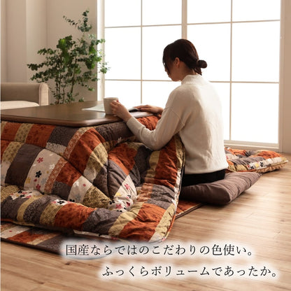 日本製 こたつ布団  こたつ厚掛敷 セット 和柄 長方形 大判 約 205×285cm 送料無料
