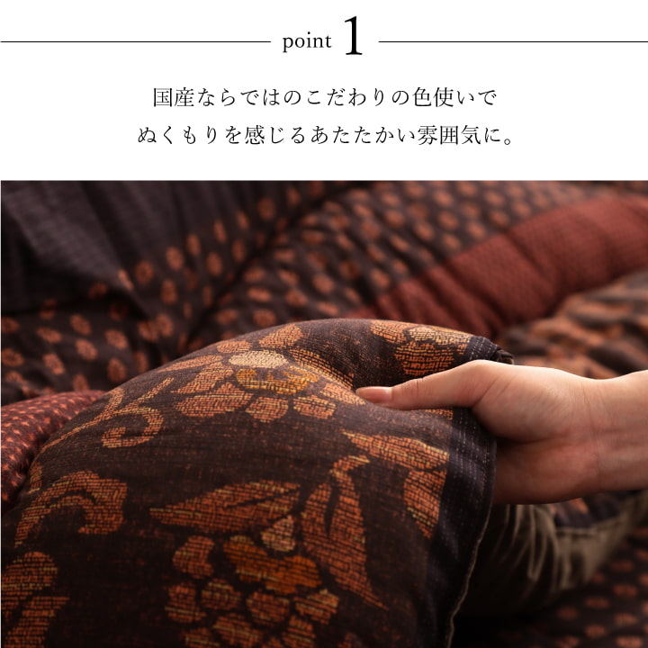 日本製 こたつ布団 こたつ厚掛敷布団 セット 和柄 長方形  約205×245cm 送料無料