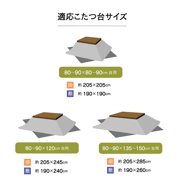 こたつ布団 正方形 おしゃれ 掛け敷きセット 約205×245cm 送料無料