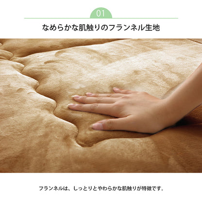 国産固綿40mm使用フランネル生地ふっくら敷『スムースF敷』約190×190cm 送料無料