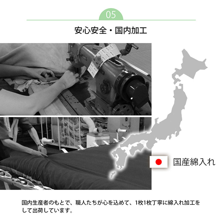 国産固綿40mm使用フランネル生地ふっくら敷『スムースF敷』約190×190cm 送料無料
