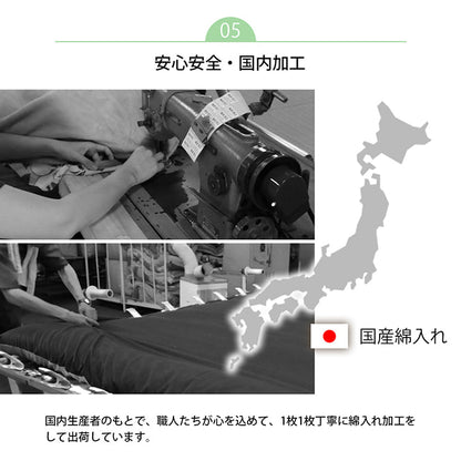 国産固綿40mm使用フランネル生地ふっくら敷『スムースF敷』約190×190cm 送料無料