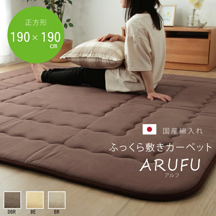 インド綿 ふっくら 厚敷き 『アルフ F敷』 約190×190cm 送料無料