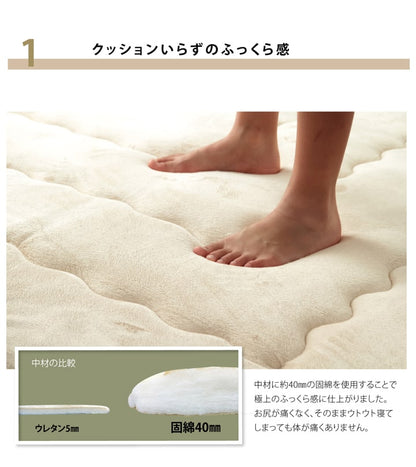 国産固綿40mm使用 マイクロファイバー生地 ふっくら敷 『フィーラF敷』 約190×290cm 送料無料 - 【公式】allecore(アレコレ) 家具インテリア・生活雑貨のオンライン通販