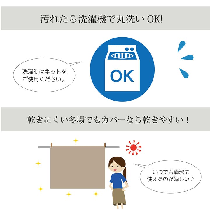 洗える こたつ上掛けカバー カバー 長方形 約210×290cm 送料無料