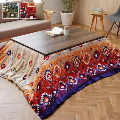 こたつ布団カバー 上掛けカバー 正方形 単品 洗える キリム柄 撥水 約195×195cm 送料無料