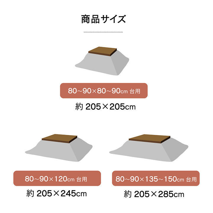 こたつ布団 正方形 掛け単品 『ラウル』 約205×205cm 送料無料