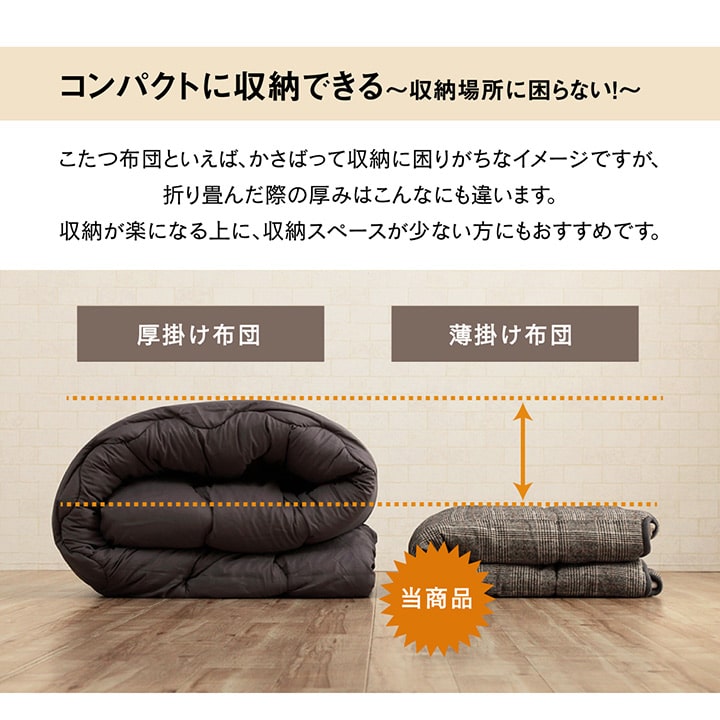 省スペース こたつ布団 正方形 チェック柄 約180×180cm 送料無料