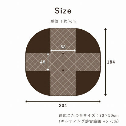 こたつ布団 省スペース パーソナル チェック柄 単品 約184×204cm 送料無料