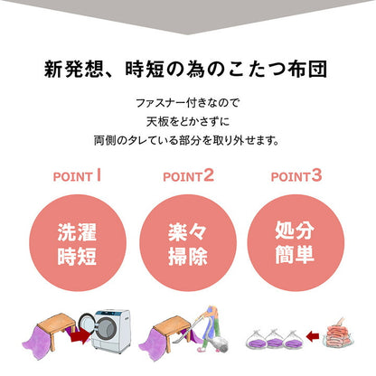 ハイタイプ こたつ布団 長方形 洗える お手入れ簡単 約235×295cm  送料無料