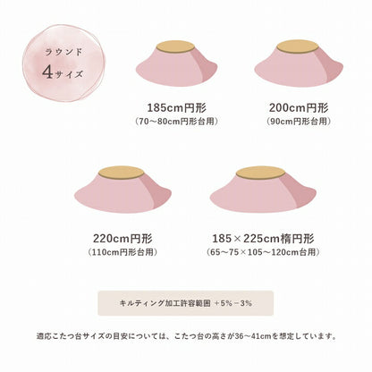 こたつ布団 正方形 無地調 約205×205cm 送料無料