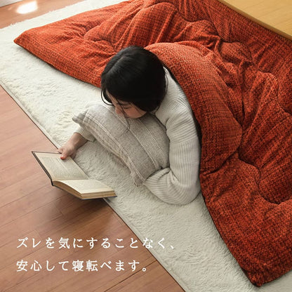 こたつ布団 正方形 ずれないひも付き無地調 約190×190cm 送料無料