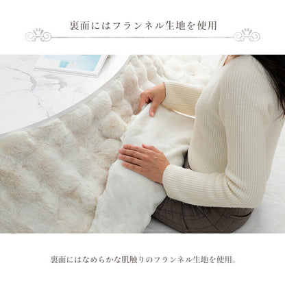 こたつ布団 円形 丸 こたつ掛布団 こたつ掛け毛布 洗える おしゃれ かわいい コタツ布団 白 フェイクファー フランネル 省エネ 韓国インテリア 海外風 新生活 北欧 姫系 ふわふわ 約185cm丸 送料無料