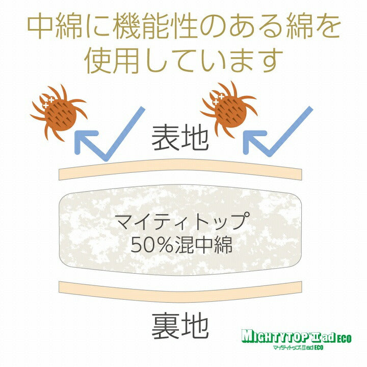 【新商品】寝具 オールシーズン 快適睡眠 ベッドパッド 洗える 帝人 マイティトップ2 防ダニ 抗菌防臭 洗濯機OK 四隅ゴムバンド付き ズレにくい ダブル 140×200cm 送料無料