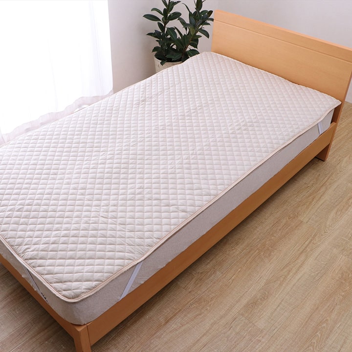 【新商品】寝具 オールシーズン 快適睡眠 ベッドパッド 防水 ペット 洗える アレルプルーフ 抗菌 消臭 アレル物質吸着 洗濯機OK 四隅ゴムバンド付き ズレにくい ダブル 140×200cm 送料無料