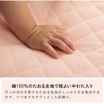 【新商品】寝具 敷きパッド お昼寝 コット専用  保育園 キッズ ジュニア 綿100％ 四隅ゴムバンド付き ズレない 洗える 洗濯機丸洗い 優しいタオル地 58×101cm 送料無料