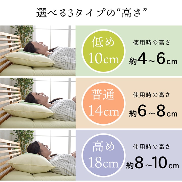 ピロー 高さを選べる ヒバエッセンス使用 『森の眠りひば枕A』 約43×63×18cm 高め 送料無料