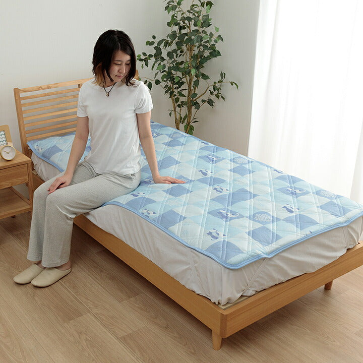 冷感 可愛い 猫柄 おすすめ ひんやり 肌触り 節電 冷感寝具 夏用 涼しい シングル 約100×200cm 送料無料