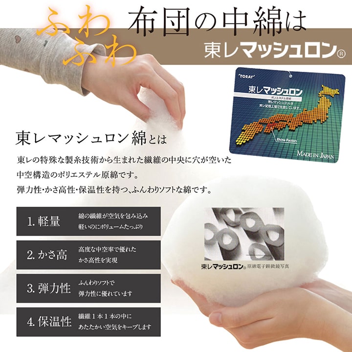 寝具洗える掛け布団東レマッシュロン綿軽量かさ高色柄選べる日本製セミダブルロング約170×210cm 送料無料